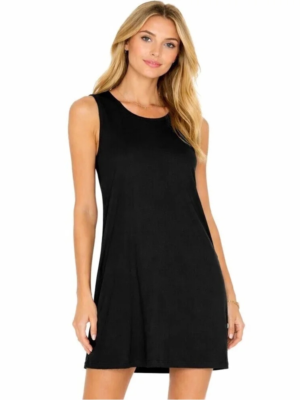 Michael Lauren Burgundy Sleeveless Knit Mini Dress